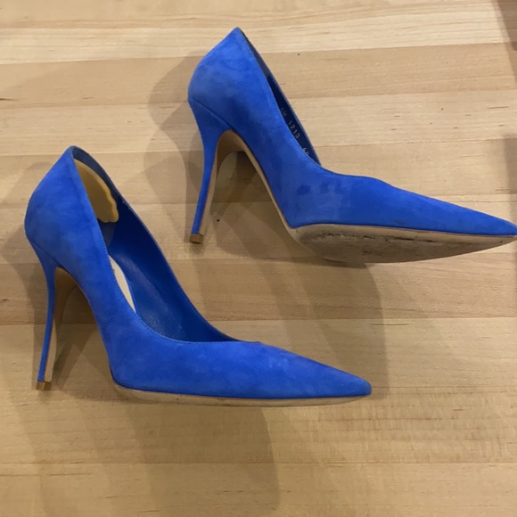 Dior Pointy Toe Cherie Pumps in cobalt suede - Picture 4 of 10